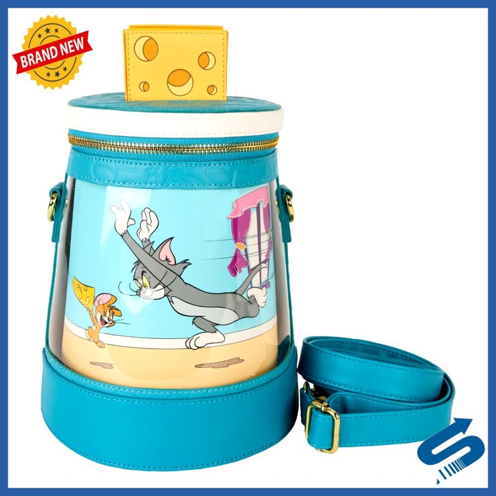 Spinning Tom and Jerry Crossbody Bag Faux Leather Adjustable Strap